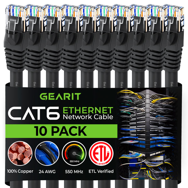 Cat 6 Ethernet Patch Cable (10-Pack)
