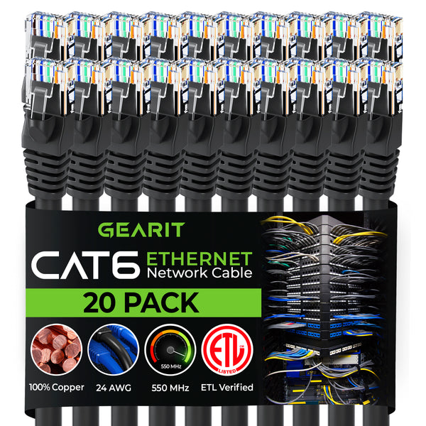 Cat 6 Ethernet Patch Cable (20-Pack)