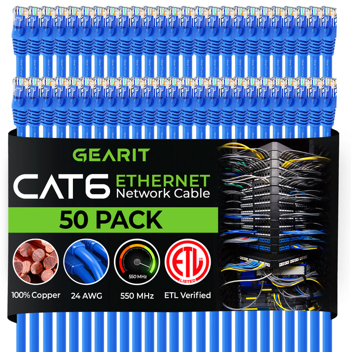 Cat 6 Ethernet Patch Cable (50-Pack) GearIT