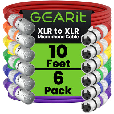 XLR Male to Female Microphone Extension Cable, Multicolor