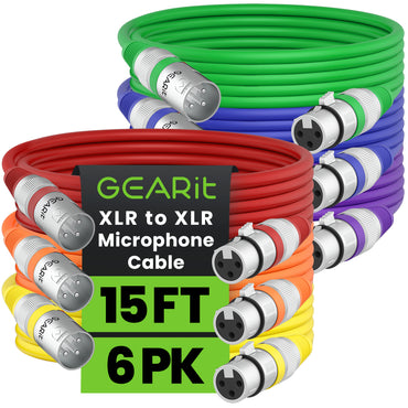 XLR Male to Female Microphone Extension Cable, Multicolor