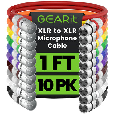 XLR Male to Female Microphone Extension Cable, Multicolor