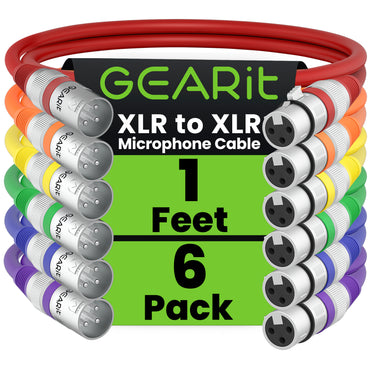 XLR Male to Female Microphone Extension Cable, Multicolor