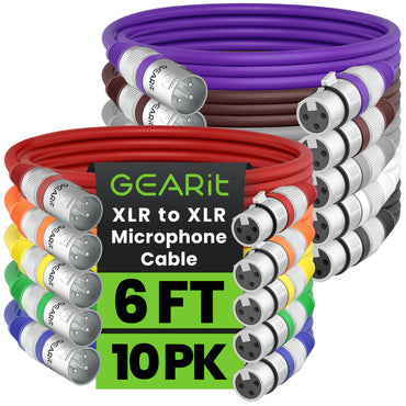 XLR Male to Female Microphone Extension Cable, Multicolor