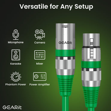 XLR Male to Female Microphone Extension Cable, Multicolor