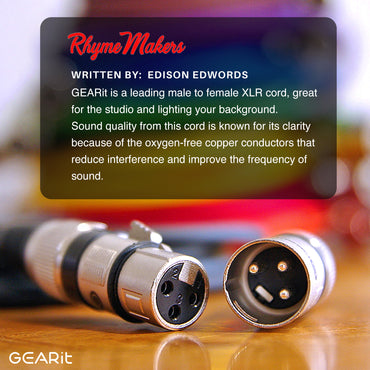 XLR Male to Female Microphone Extension Cable, Multicolor