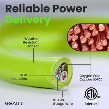 10/3 30 Amp NEMA 10-30P to 10-30R STW Extension Cord