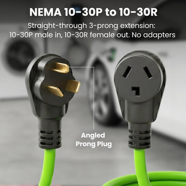 GEARit - 3-Prong Dryer/RV/EV Extension Cord - NEMA 10-30P to 10-30R, 125/250V, 10/3 AWG STW