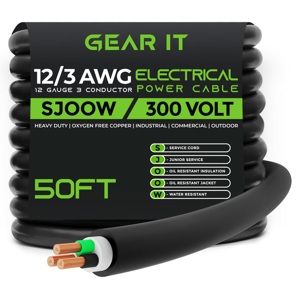 12/3 SJOOW OFC Power Cable 300V Electric Wire - GearIT