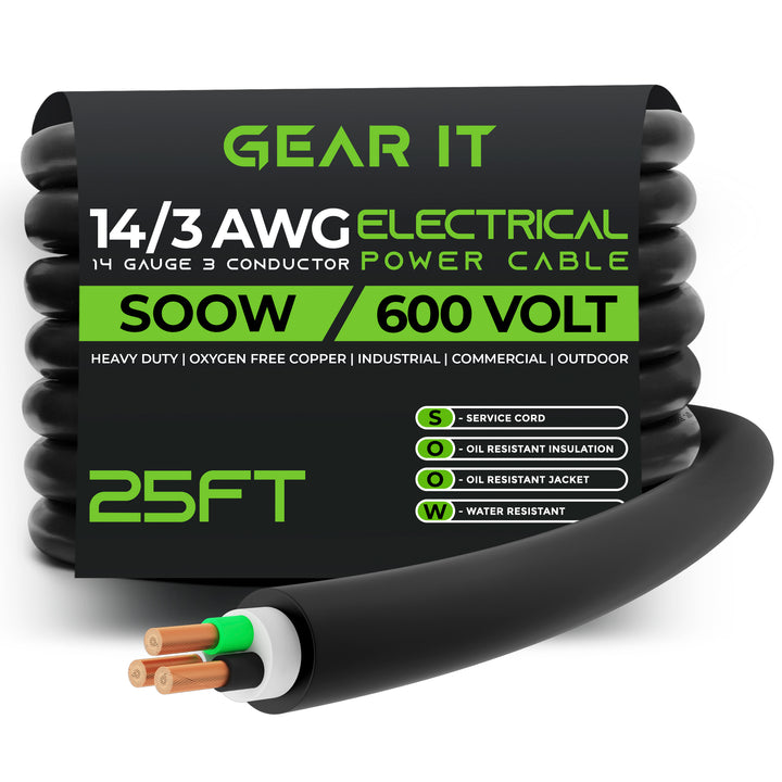 14/3 SOOW OFC Power Cable 600V Electric Wire - GearIT