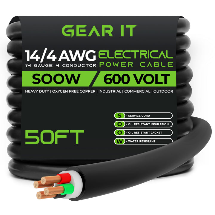 14/4 SOOW OFC Power Cable 600V Electric Wire GearIT