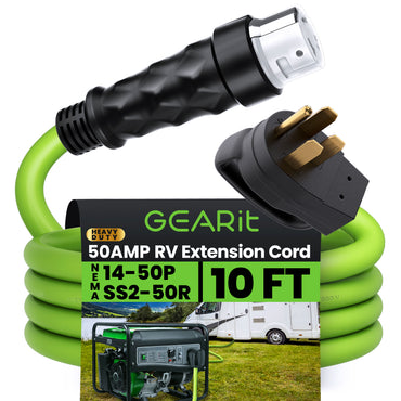 50-Amp NEMA 14-50P to SS2-50R Generator Extension Power Cable Cord