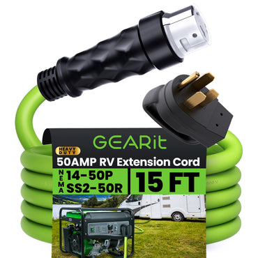 50-Amp NEMA 14-50P to SS2-50R Generator Extension Power Cable Cord