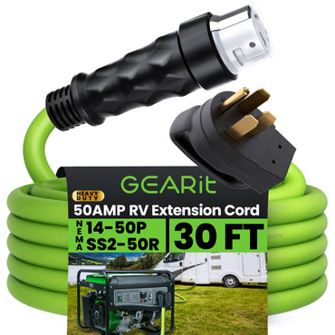 50-Amp NEMA 14-50P to SS2-50R Generator Extension Power Cable Cord