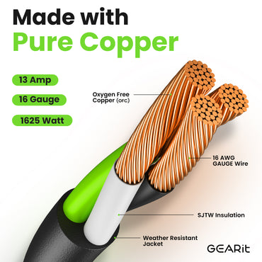 GEARit 100ft 360 Rotating Plug Indoor Outdoor Extension Cord Power Cable for Outdoor Landscaping, Lights - Waterproof