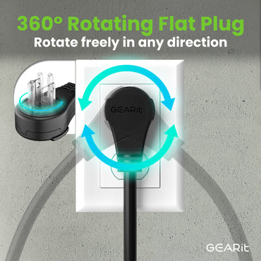 GEARit 100ft 360 Rotating Plug Indoor Outdoor Extension Cord Power Cable for Outdoor Landscaping, Lights - Waterproof