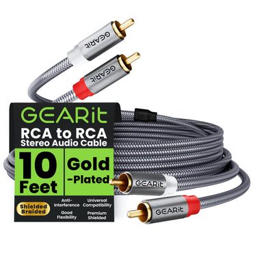 2 RCA Male to 2 RCA Male Stereo Audio Cables RCA Stereo Cable Shielded Braided