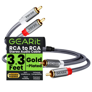 2 RCA Male to 2 RCA Male Stereo Audio Cables RCA Stereo Cable Shielded Braided