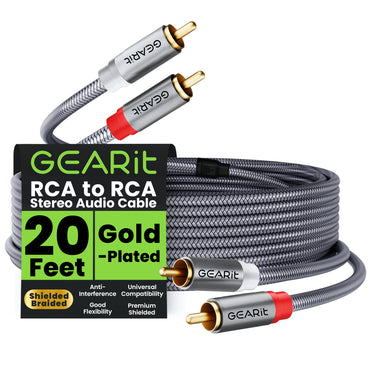 2 RCA Male to 2 RCA Male Stereo Audio Cables RCA Stereo Cable Shielded Braided