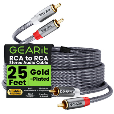 2 RCA Male to 2 RCA Male Stereo Audio Cables RCA Stereo Cable Shielded Braided