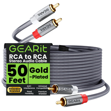 2 RCA Male to 2 RCA Male Stereo Audio Cables RCA Stereo Cable Shielded Braided