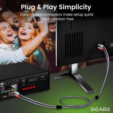 2 RCA Male to 2 RCA Male Stereo Audio Cables RCA Stereo Cable Shielded Braided