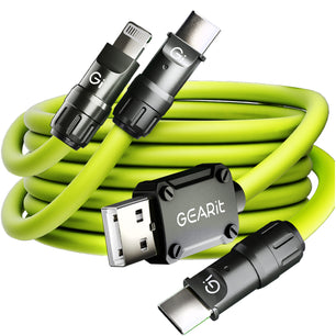 GEARit Lifestyle Series - 4-in-1 Silicone 100W USB-C Cable Fast Charging, 4 Feet