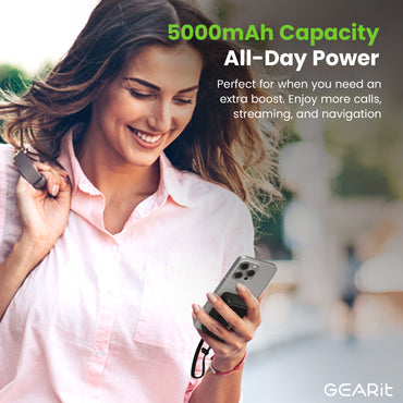GEARit 3-in-1 GaN Charger 33W Charging 5000mAh Power Bank with Cable