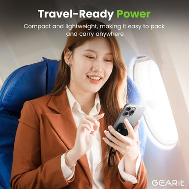 GEARit 3-in-1 GaN Charger 33W Charging 5000mAh Power Bank with Cable