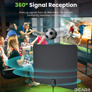 Flat Indoor HDTV Antenna with Amplifier