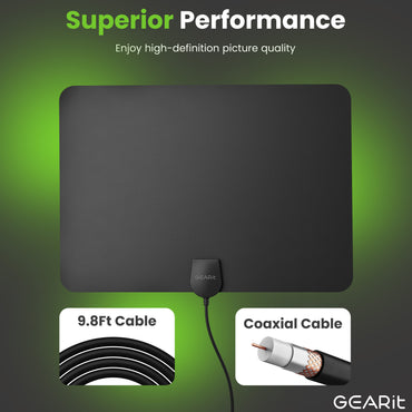 Flat Indoor HDTV Antenna with Amplifier