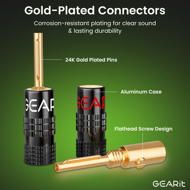 6 Pairs Closed Screw Type Speaker Banana Plugs