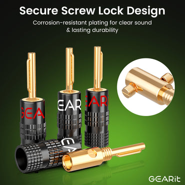 6 Pairs Closed Screw Type Speaker Banana Plugs