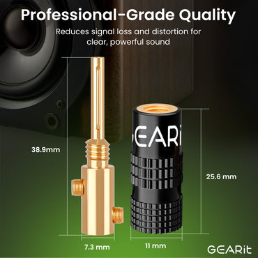 6 Pairs Closed Screw Type Speaker Banana Plugs