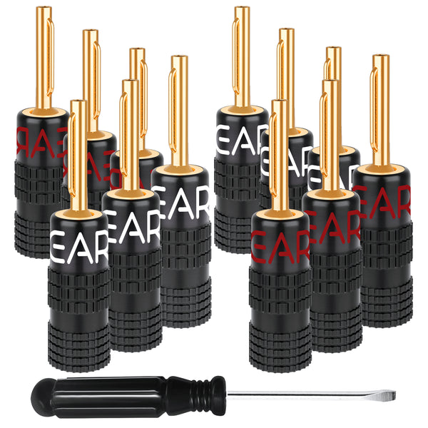 6 Pairs Closed Screw Type Speaker Banana Plugs, image 1