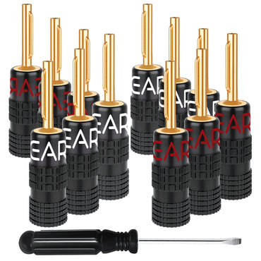 6 Pairs Closed Screw Type Speaker Banana Plugs
