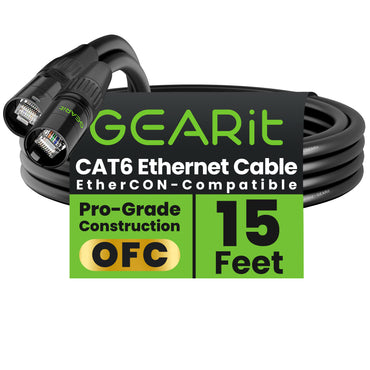 CAT6 Shielded EtherCON Cable for Pro Audio, Black