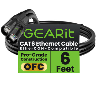 CAT6 Shielded EtherCON Cable for Pro Audio, Black