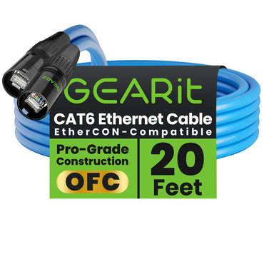 CAT6 Shielded EtherCON Cable for Pro Audio, Blue