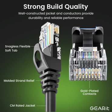 Flexible Soft Boot Cat6 Ethernet Patch Cable, Black