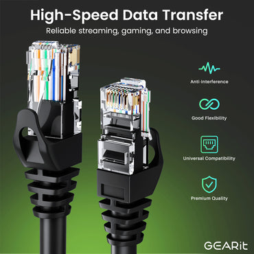 Flexible Soft Boot Cat6 Ethernet Patch Cable, Black