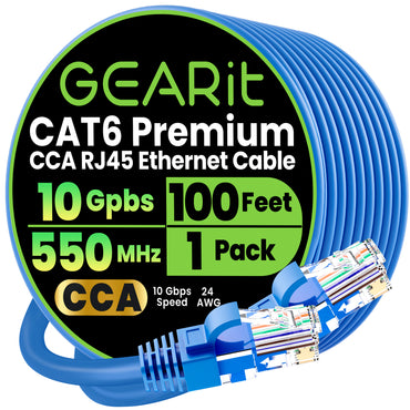 Cat6 Ethernet Patch Cable - CCA Network Cord - UTP, Blue
