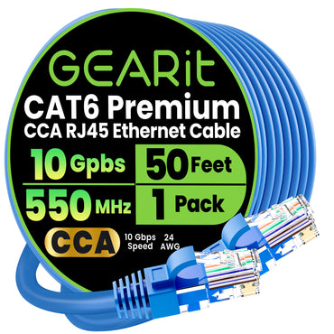 Cat6 Ethernet Patch Cable - CCA Network Cord - UTP, Blue