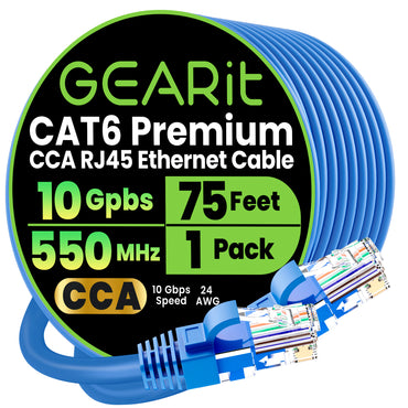 Cat6 Ethernet Patch Cable - CCA Network Cord - UTP, Blue