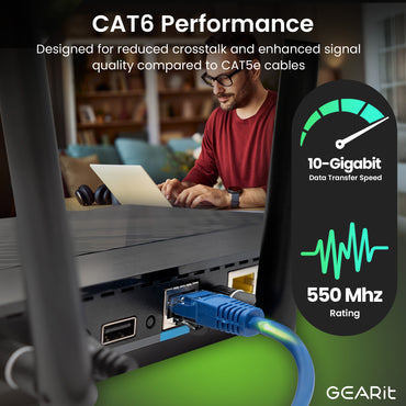 Cat6 Ethernet Patch Cable - CCA Network Cord - UTP, Blue