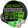 Cat6 CCA Outdoor Ethernet Cable for Direct Burial, Black