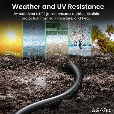 Cat6 CCA Outdoor Ethernet Cable for Direct Burial, Black