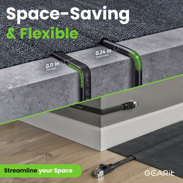 Black Cat6 Flat Outdoor Ethernet Cable