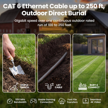color_black | Cat6 Outdoor Ethernet Cable - Black / 250 Feet, image 2