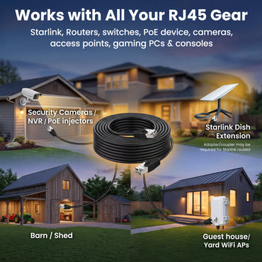 color_black | Cat6 Outdoor Ethernet Cable - Black / 250 Feet, image 7
